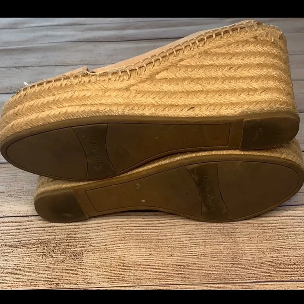 Franco Sarto Dusty Rose Suede Espadrille Wedges Size 8